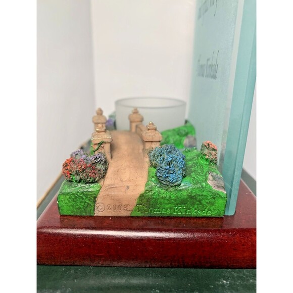 Thomas Kinkade Mirrored Tea Light Holder Our America Bridge of Hope Candle - Picture 7 of 7